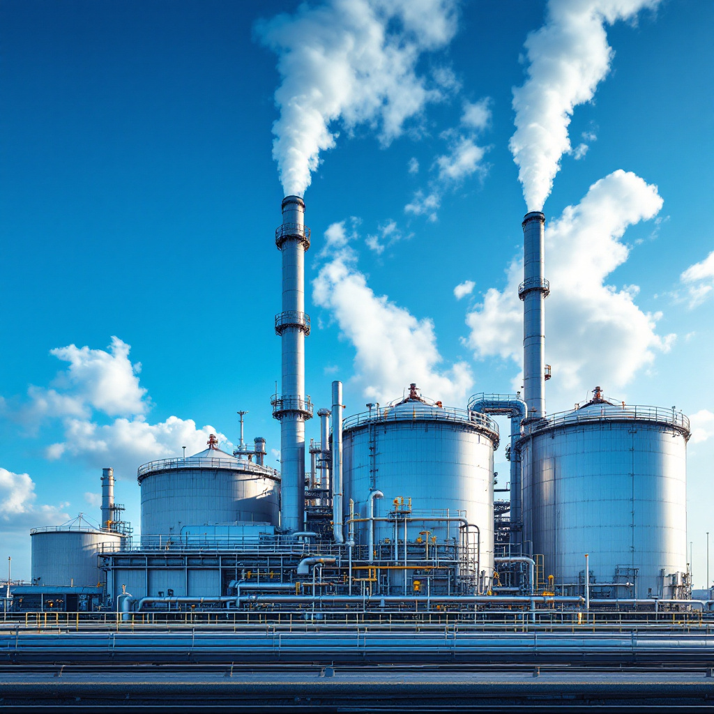 Anlage zur CO2 Abscheidung und Speicherung einfach erklärt mit Pipelines und Speichertanks